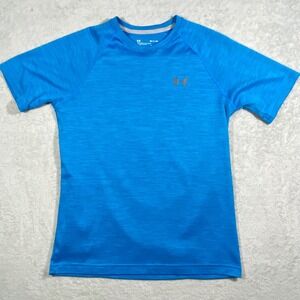 Under Armour T-Shirt Mens SM Blue HeatGear Space Dye Short Sleeve Loose Fit